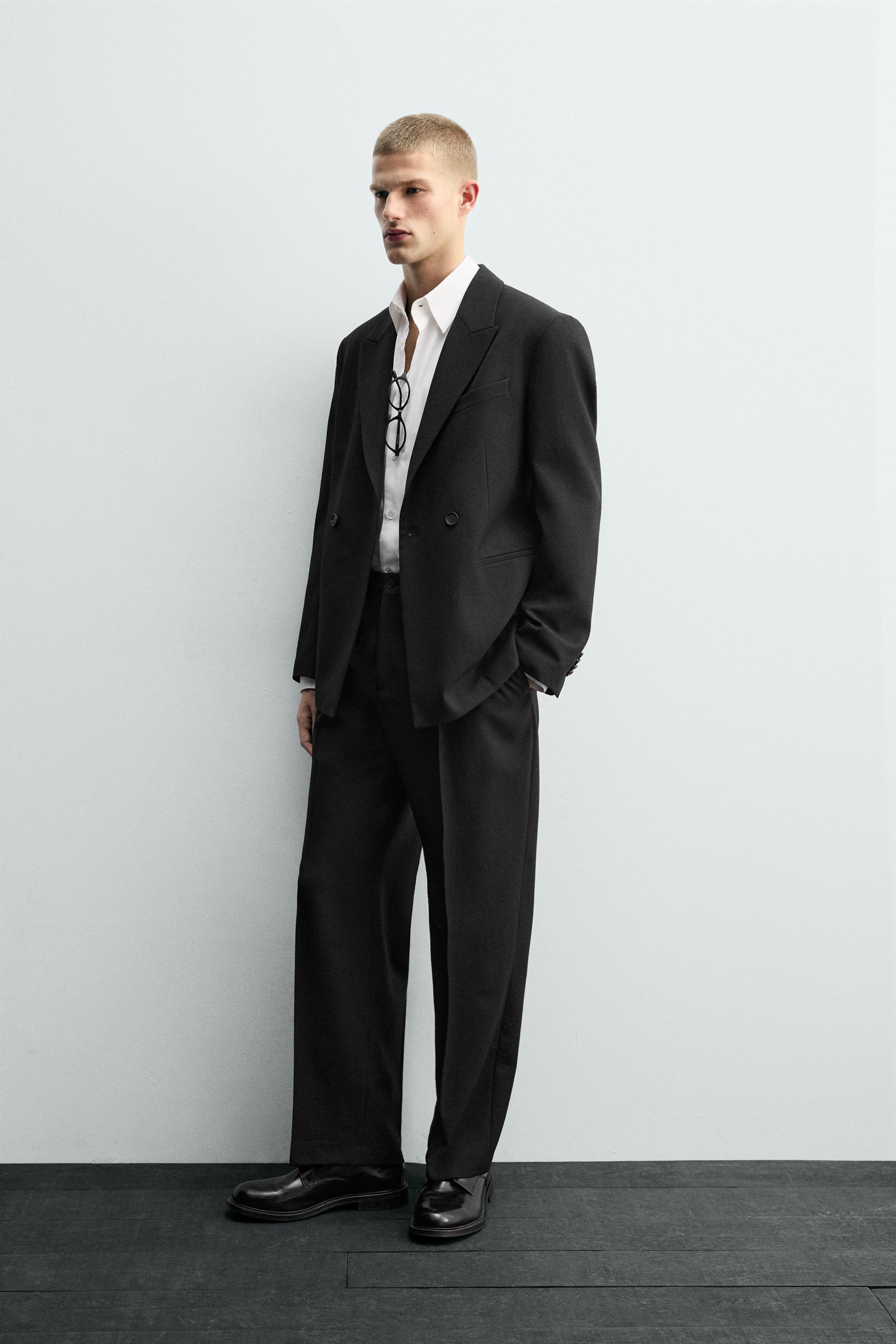 DOUBLE BREASTED SUIT BLAZER 100% WOOL